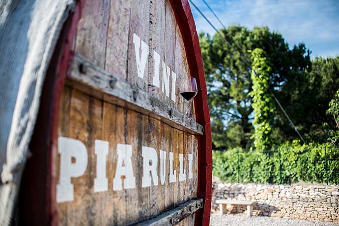 Historic barrel with glass of wine